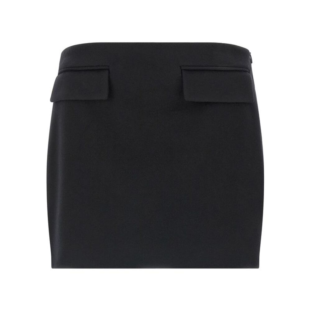 Ferragamo Black Virgin Wool Long Women's Skirt